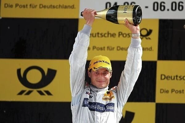DTM. Race Winner Bruno Spengler (CDN), Mercedes-Benz Bank AMG, celebrates on the podium.