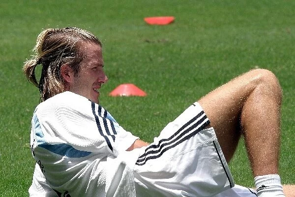 Real Madrid Tour of Asia: David Beckham Real Madrid during training with his team mates