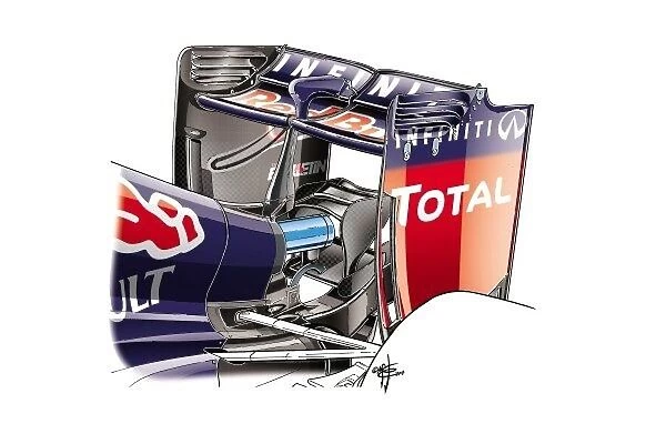 Red Bull RB10 rear wing (introduced at US GP) and new monkey seat