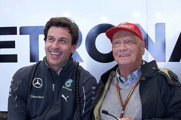 Red Bull Ring, Spielberg, Austria. Saturday 21 June 2014. Toto Wolff, Executive Director (Business), Mercedes AMG, and Niki Lauda, Non-Executive Chairman