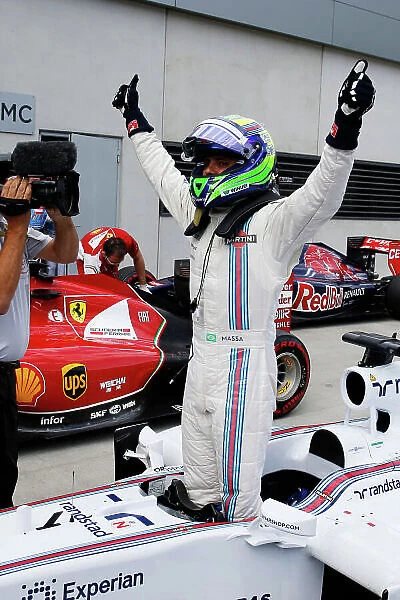 Red Bull Ring, Spielberg, Austria. Saturday 21 June 2014. Felipe Massa, Williams F1, celebrates pole postion. World Copyright: Glenn Dunbar / LAT Photographic. ref: Digital Image _W2Q0511