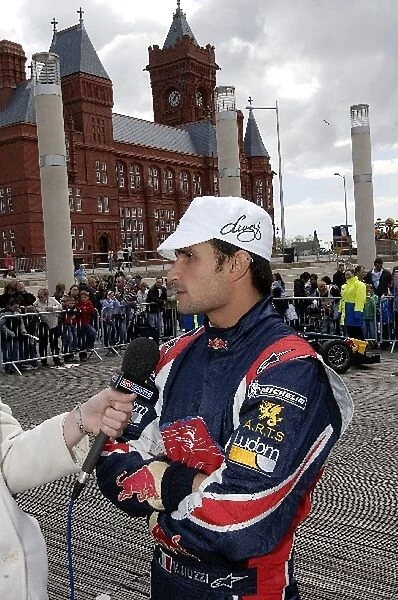 Red Bull Track Attack: Vitantonio Liuzzi, Scuderia Toro Rosso, is interviewed by Sky Sports