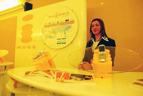 Renault R24 Launch: An information desk for I-Mode, a subsidary of DoCoMo, who announced that they are sponsoring the Renault Team
