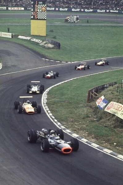 Rodriguez leads McLaren, Rindt, Attwood, Ickx and Hulme British Grand Prix