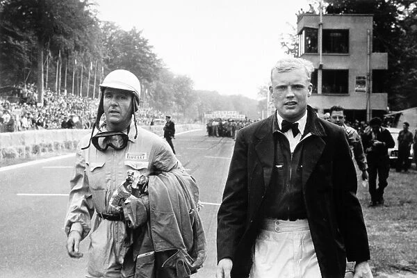 Rouen-les-Essarts, France. 28 June 1953: Giuseppe Farina and Mike Hawthorn. They finished in 1st and 2nd position respectively, portrait
