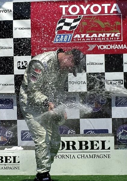 Ryan Hunter-Reay (USA) celebrates a dominant performance at Toyota Atlantic race at the Marconi Grand Prix