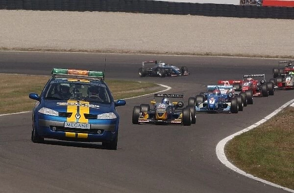 Safety car leading the field during a short safety car period. Marlboro Masters of Formula 3