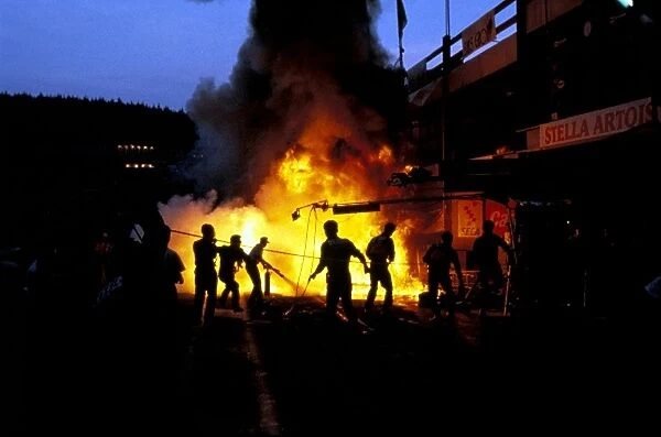 Spa 24 Hours Touring Car Race: This hoffific pit lane fire was caused when the Nissan refueling tanks fell over