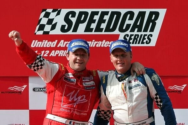 Speedcar Series: L-R: Second placed David Terrien with race winner Johnny Herbert
