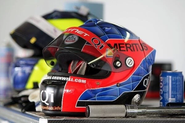 Speedcar Series Testing: The helmets of Chris Buncombe and James Grunwell