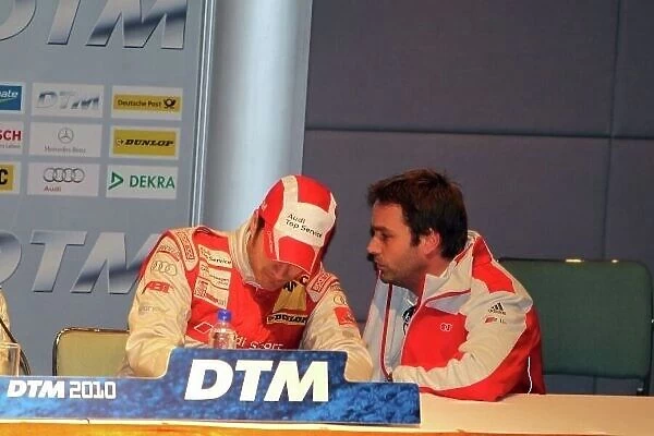 DTM. L-R: Timo Scheider (GER), Audi Sport Team Abt talks to Mark Schneider 