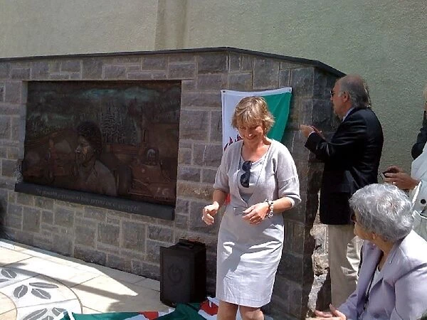 Tom Pryce Memorial Unveiling: The Tom Pryce memorial is unveiled by Nella Pryce, widow of Tom Pryce