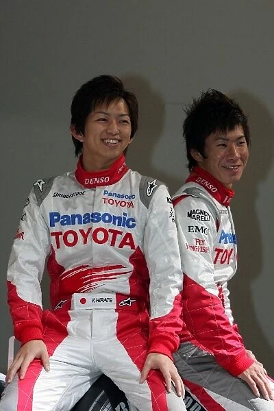 Toyota Launch: Kohei Hirate Toyota young driver and Kamui Kobayashi Toyota Young Driver