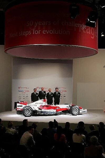 Toyota TF107 Launch: Toyota Personnel and drivers: Ralf Schumacher Toyota; Franck Montagny Toyota Third Driver and Jarno Trulli Toyota with the