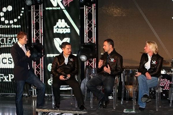 Virgin F1 Team Announcement: Jake Humphries BBC F1 anchorman, interviews Alex Tai Team Principal and Nick Wirth Technical Director, and Richard