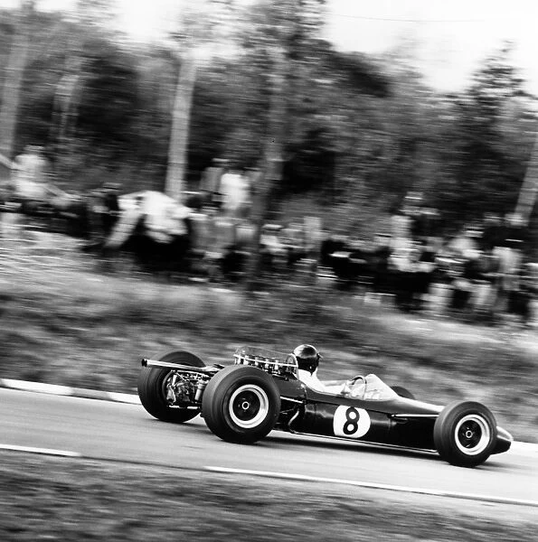 Watkins Glen, United States. 3 October 1965: Dan Gurney, Brabham BT11-Climax, 2nd position, action