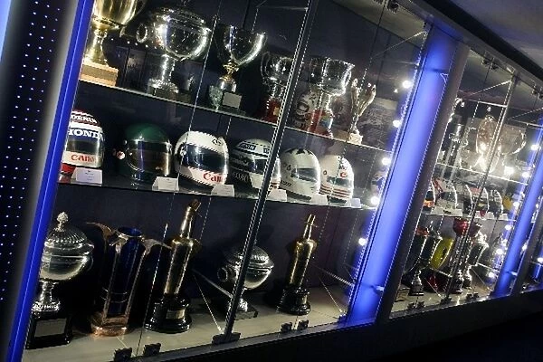 Williams F1 Museum: Helmets and trophies on display at the Williams F1 Museum