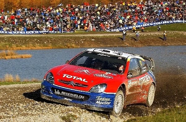 World Rally Championship: Colin McRae with co-driver Derek Ringer Citroen Xsara WRC in action on Stage 4, Rheola, at Walters Arena