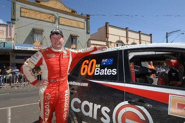 World Rally Championship: Neil Bates with the Toyota Corolla S2000 car in the Kyogle remote service