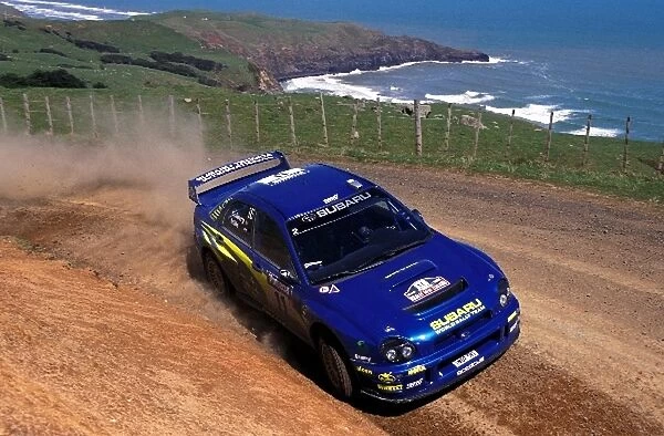 World Rally Championship: Petter Solberg  /  Phil Mills Subaru Impreza WRC 2002, suffered engine failure on the final day whilst holding 3rd place