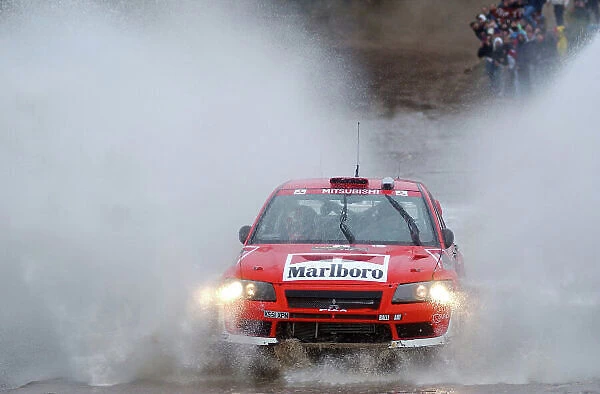 World Rally Championship, Rally of Argentina, May 16-19, 2002. Alister McRae splashes through water on stage 11. Photo: Ralph Hardwick / LAT