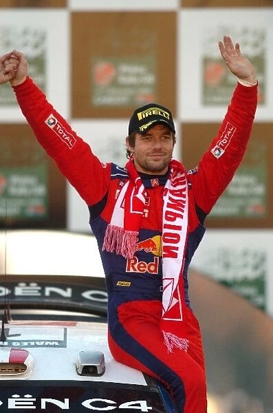 World Rally Championship: Rally winner Sebastien Loeb Citroen celebrates