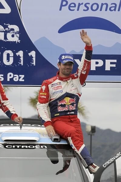 World Rally Championship: Rally winner Sebastien Loeb, Citroen, on the podium