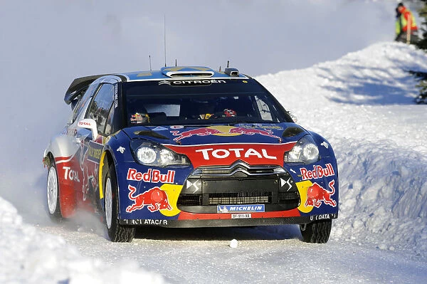 World Rally Championship: Sebastien Ogier Citroen DS3 WRC on stage 9