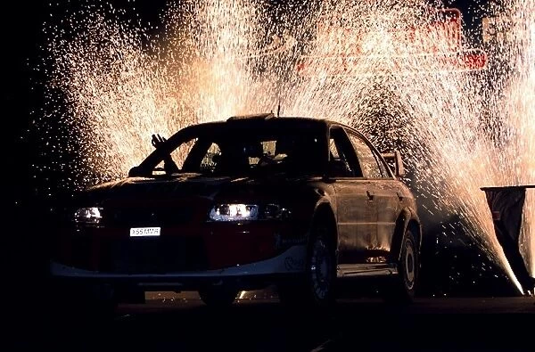World Rally Championship: Tommi Makinen Mitsubishi Lancer EvoVI, made sparks fly, and still leads the championship