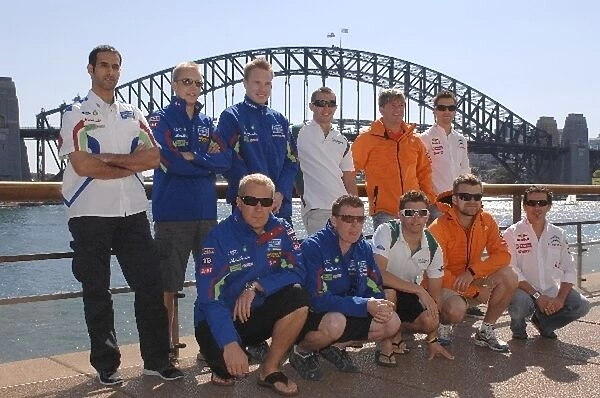 World Rally Championship: The WRC drivers pose in front of the Sydney Harbour Bridge