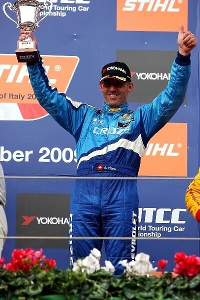 World Touring Car Championship: Alain Menu Chevrolet celebrates on the podium