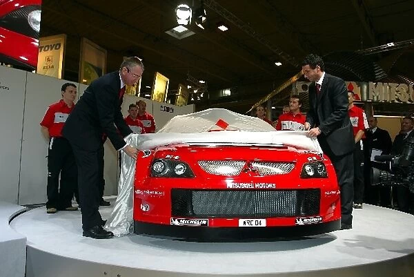 WRC Launch: The 2004 Mitsubishi Lancer WRC is unveiled at the Essen Motor Show