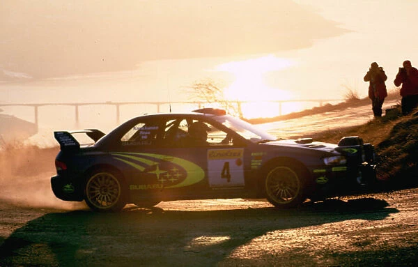WRC Monte Carlo 2000 The 3rd position Subaru of Juha Kankkunen in action