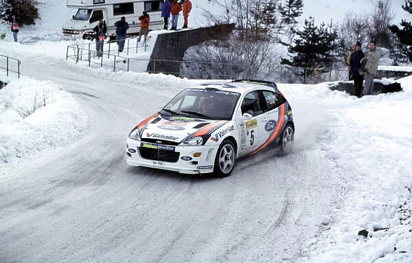 WRC Monte Carlo 2000 Colin McRae, Ford Focus, in action in the snow