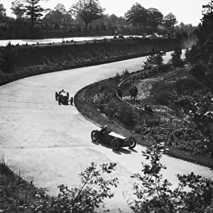 1931 French Grand Prix: W. B. Scott / S. Armstrong-Payne, Delage 15S8, leads Luigi Fagioli / Ernesto Maserati, Maserati 26M, action