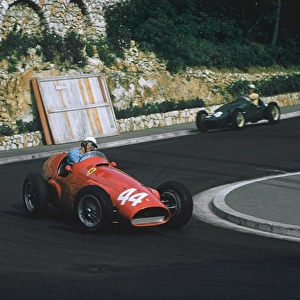 1955 Monaco Grand Prix: Giuseppe Farina driving Maurice Trintignants Ferrari 625 in practice