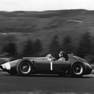 1956 German Grand Prix: race winner Juan Manuel Fangio, action