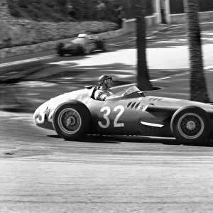 1957 Monaco Grand Prix: Juan Manuel Fangio, 1st position, action