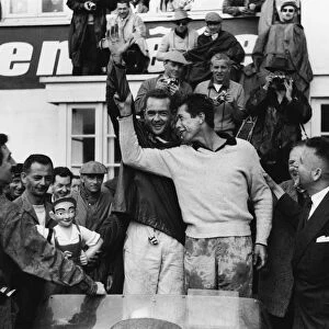 1958 Le Mans 24 hours: Phil Hill / Olivier Gendebien, 1st position, portrait, podium