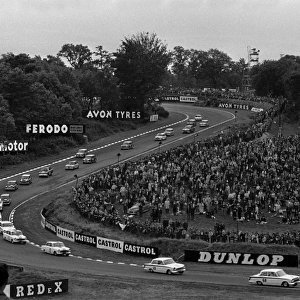 1964 British Saloon Car Championship: Sir John Whitmore, 1st position leads Jackie Stewart 2nd position, Sir Jack Sears, 3rd position and Bob Olthoff