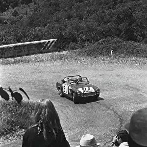 1968 Circuit of Mugello. Mugello, Italy. 28th July 1968. Andrew Hedges / Clive Baker (Austin-Healey Sprite), 1st in Class, 17th position overall, action. World Copyright: LAT Photographic. Ref: 2082 - 3A