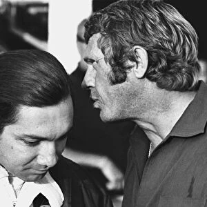 1970 Le Mans 24 hours, Le Mans, France: Steve McQueen talks to Pedro Rodriguez
