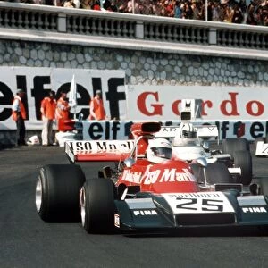 1973 Monaco Grand Prix: Howden Ganley leads Denny Hulme and Jean-Pierre Beltoise
