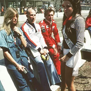 1977 United States Grand Prix West. Long Beach, California, USA. 1-3 April 1977. Stirling Moss and Jochen Mass Ref-77 LB 06. World Copyright - LAT Photographic