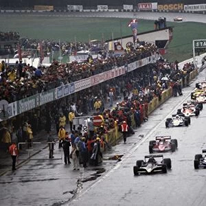 1978 Austrian Grand Prix: Ronnie Peterson leads Carlos Reutemann Jacques Laffite and Mario Andretti at the start, action