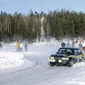1979 World Rally Championship. Swedish Rally, Sweden. 16-18 February 1979. Stig Blomqvist/Bjorn Cederberg (SAAB 99 Turbo), 1st position. World Copyright: LAT Photographic Ref: 35mm transparency 79RALLY17