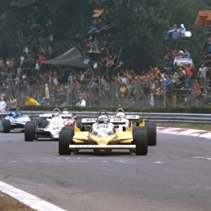 1981 Italian Grand Prix: Alain Prost leads teammate Rene Arnoux and Carlos Reutemann