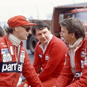 1982 Detroit Grand Prix: Niki Lauda, McLaren MP4 / 1B-Ford, retired, John Barnard and John Watson, McLaren MP4 / 1B-Ford, 1st position, portrait