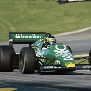 1983 European Grand Prix. Brands Hatch, England. 23rd - 25th September 1983. Michele Alboreto (Tyrrell 012-Ford), retired, action. World Copyright: LAT Photographic
