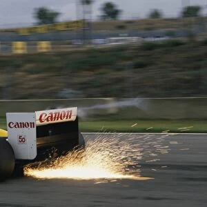1987 Spanish Grand Prix - Nigel Mansell: Nigel Mansell 1st position, action